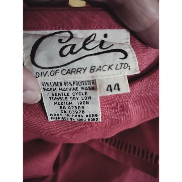 3563)CALI Div of Carry Back Red Linen Blend Sailor Cutout 3/4 Sleeve Top EU44 - Picture 8 of 8